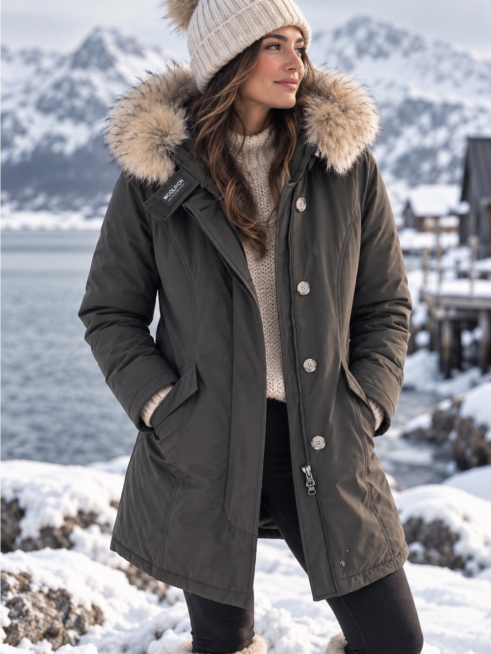 Woolrich Arctic Ramar Cloth Parka With Detachable Fur Trim
